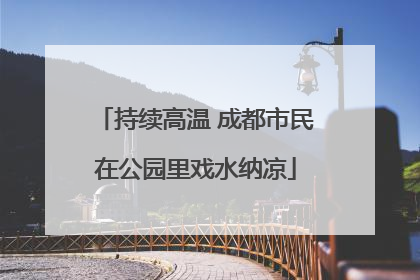 持续高温 成都市民在公园里戏水纳凉